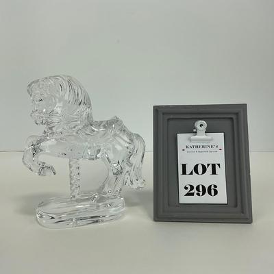 -296- WATERFORD | Clear glass 1997 Carousel Horse Ireland Figure | Marked
