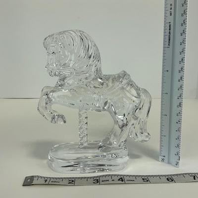 -296- WATERFORD | Clear glass 1997 Carousel Horse Ireland Figure | Marked