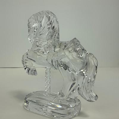 -296- WATERFORD | Clear glass 1997 Carousel Horse Ireland Figure | Marked
