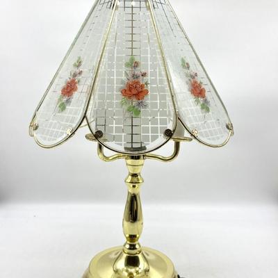 4 Way Pink Floral Touch Lamp