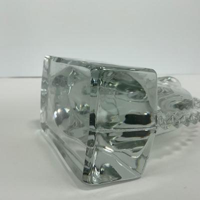 -297- HIESEY | Clear Glass Horse Head Bookend Figure