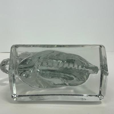 -297- HIESEY | Clear Glass Horse Head Bookend Figure