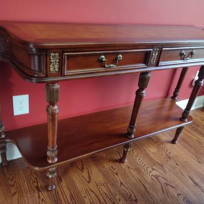 Butler Masterpiece Double Drawer Mixed Wood Sofa Table Console