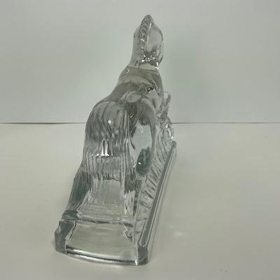 -298- LE SMITH | Clear Glass Running Stallion Bookend Figure
