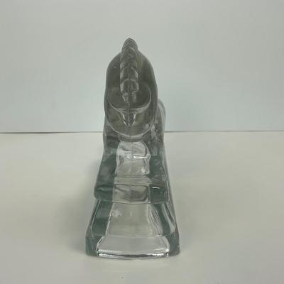 -298- LE SMITH | Clear Glass Running Stallion Bookend Figure