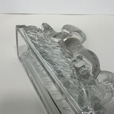 -298- LE SMITH | Clear Glass Running Stallion Bookend Figure