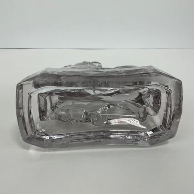 -299- NEW MARTINSVILLE | Clear Glass Horse Bookend