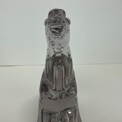 -299- NEW MARTINSVILLE | Clear Glass Horse Bookend