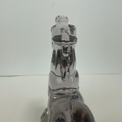 -299- NEW MARTINSVILLE | Clear Glass Horse Bookend
