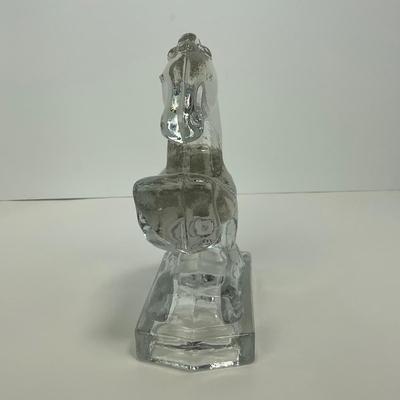 -300- LE SMITH | Clear Glass Horse Bookend Figure