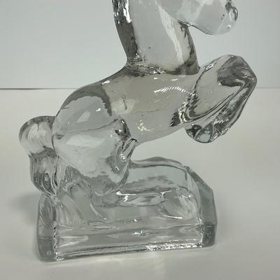 -300- LE SMITH | Clear Glass Horse Bookend Figure