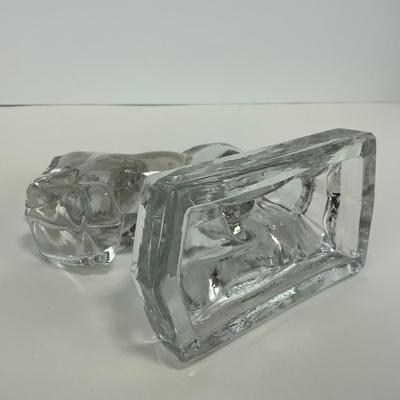 -300- LE SMITH | Clear Glass Horse Bookend Figure