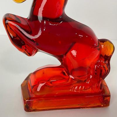 -301- LE SMITH | Red Amberina Rearing Horse Bookend Figure