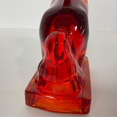 -301- LE SMITH | Red Amberina Rearing Horse Bookend Figure