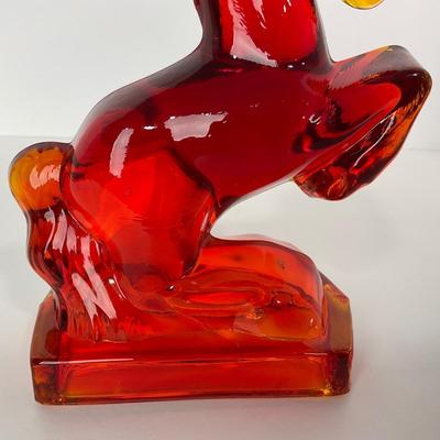 -301- LE SMITH | Red Amberina Rearing Horse Bookend Figure