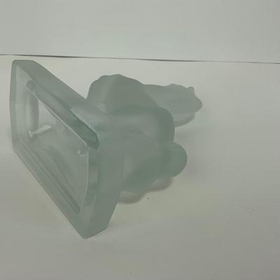-303- FOSTORIA | Frosted Clear Glass Rearing Horse Bookend Figure