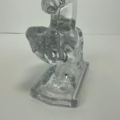 -304- FOSTORIA | Clear Glass Rearing Horse Bookend Figure