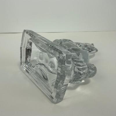 -304- FOSTORIA | Clear Glass Rearing Horse Bookend Figure