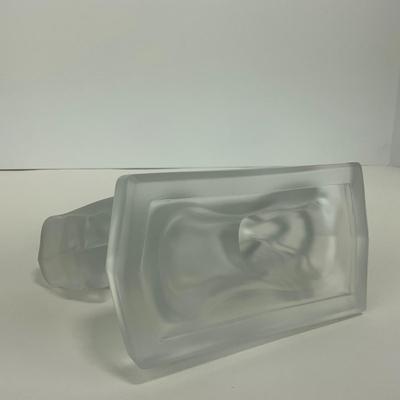 -305- FOSTORIA | Frosted Clear Glass Rearing Horse Bookend Figure