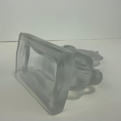 -305- FOSTORIA | Frosted Clear Glass Rearing Horse Bookend Figure