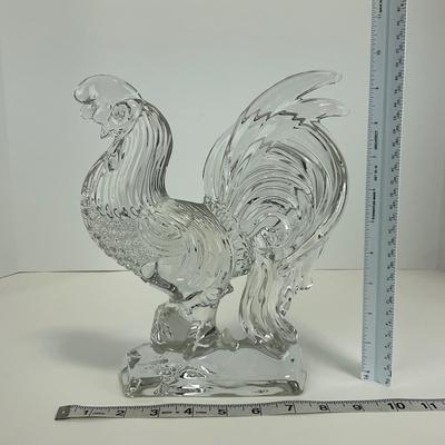 -306- COLLECTIBLE | Clear Glass Rooster Figure