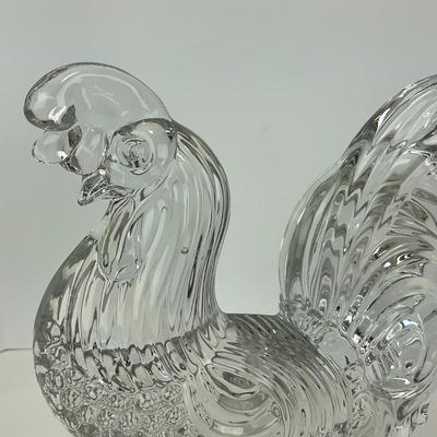-306- COLLECTIBLE | Clear Glass Rooster Figure