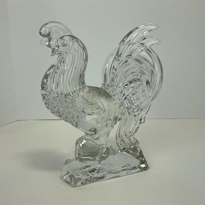 -306- COLLECTIBLE | Clear Glass Rooster Figure