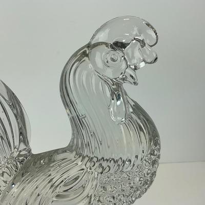-306- COLLECTIBLE | Clear Glass Rooster Figure