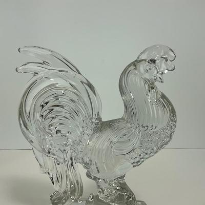 -306- COLLECTIBLE | Clear Glass Rooster Figure