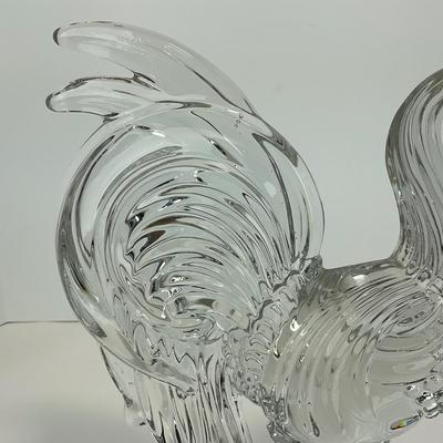 -306- COLLECTIBLE | Clear Glass Rooster Figure