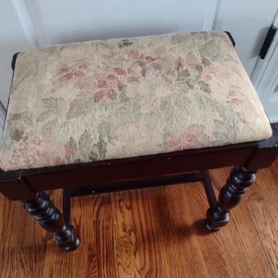 Vintage Barley Twist Wood Frame Elevated Foot Stool Slipper Bench