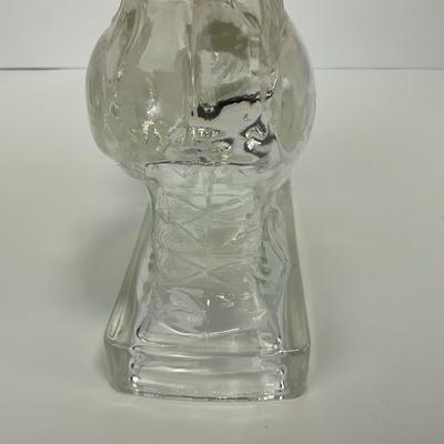 -311- ART DECO | K. R. Haley Clear Glass Rooster Bookend Figure