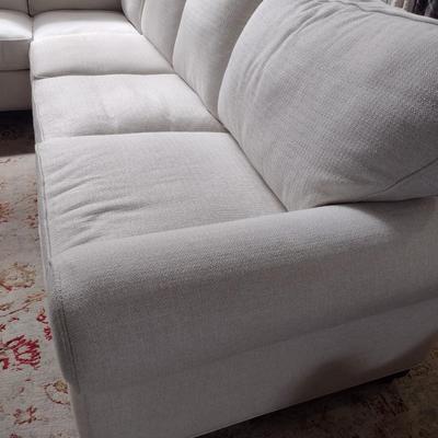 Modern Design Two-Piece Sectional with Down Filled Seat Cushions and Foam Back Cushions by Bassett