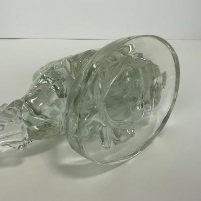 -313- PADEN CITY | Clear Glass Fighting Rooster Bookend Figure
