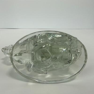 -313- PADEN CITY | Clear Glass Fighting Rooster Bookend Figure