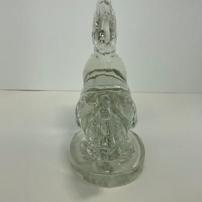-313- PADEN CITY | Clear Glass Fighting Rooster Bookend Figure
