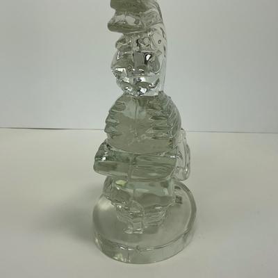 -313- PADEN CITY | Clear Glass Fighting Rooster Bookend Figure