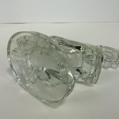 -313- PADEN CITY | Clear Glass Fighting Rooster Bookend Figure