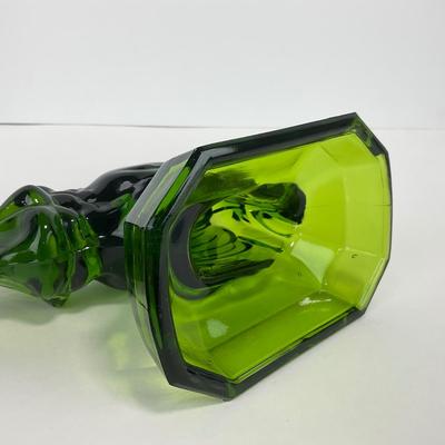 -314- LE SMITH | Green Glass Rooster Figure