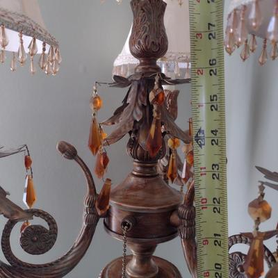 Candelabra Style Table Lamp with Resin Post and Base