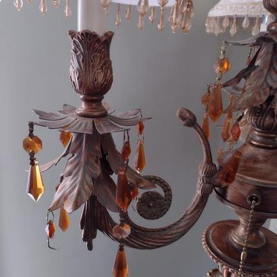 Candelabra Style Table Lamp with Resin Post and Base