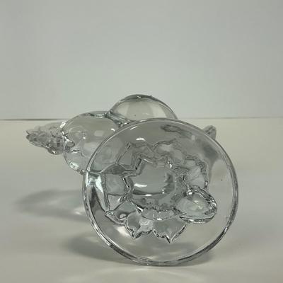 -316- VIKING | Clear Glass Rooster Paperweight Figure