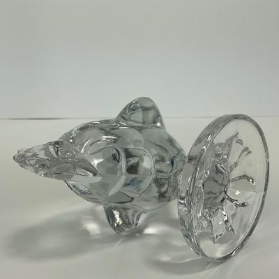 -316- VIKING | Clear Glass Rooster Paperweight Figure