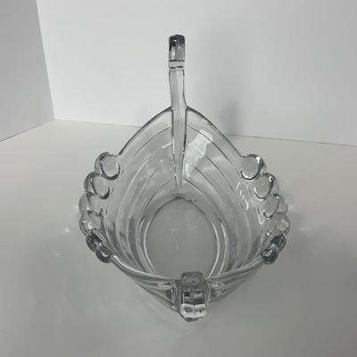 -317- DUNCAN MILLER | Crystal Viking Ship Serving Bowl