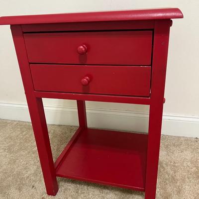 Red Wooden Side Table
