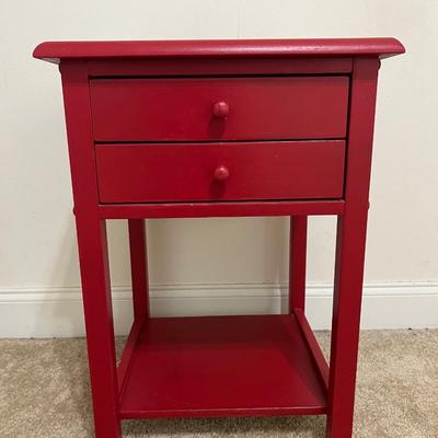 Red Wooden Side Table
