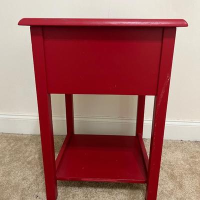 Red Wooden Side Table