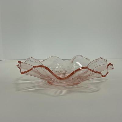 -320- GLASSWARE | Pink Depression Glass Bowl