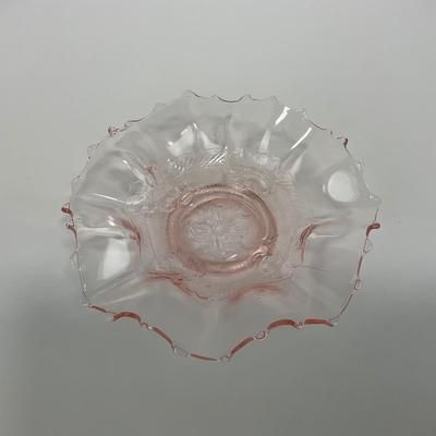 -320- GLASSWARE | Pink Depression Glass Bowl