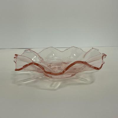 -320- GLASSWARE | Pink Depression Glass Bowl